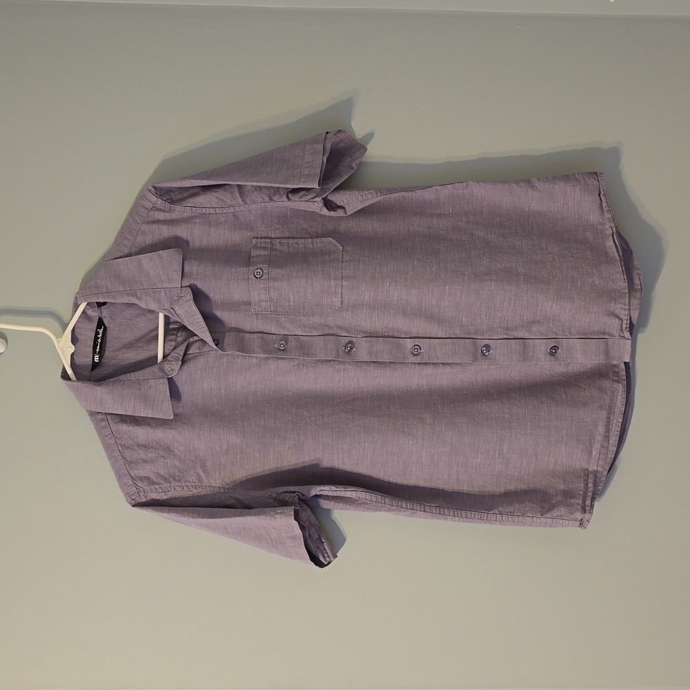 Travis Mathew Purple Linen Button Up Excellent Condition